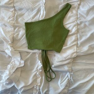 One Shoulder Lace-up Top ⭐️3/$15 Sale⭐️